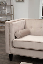 Felisa Two Seater Mink Velvet Sofa - Bargainia.com - 