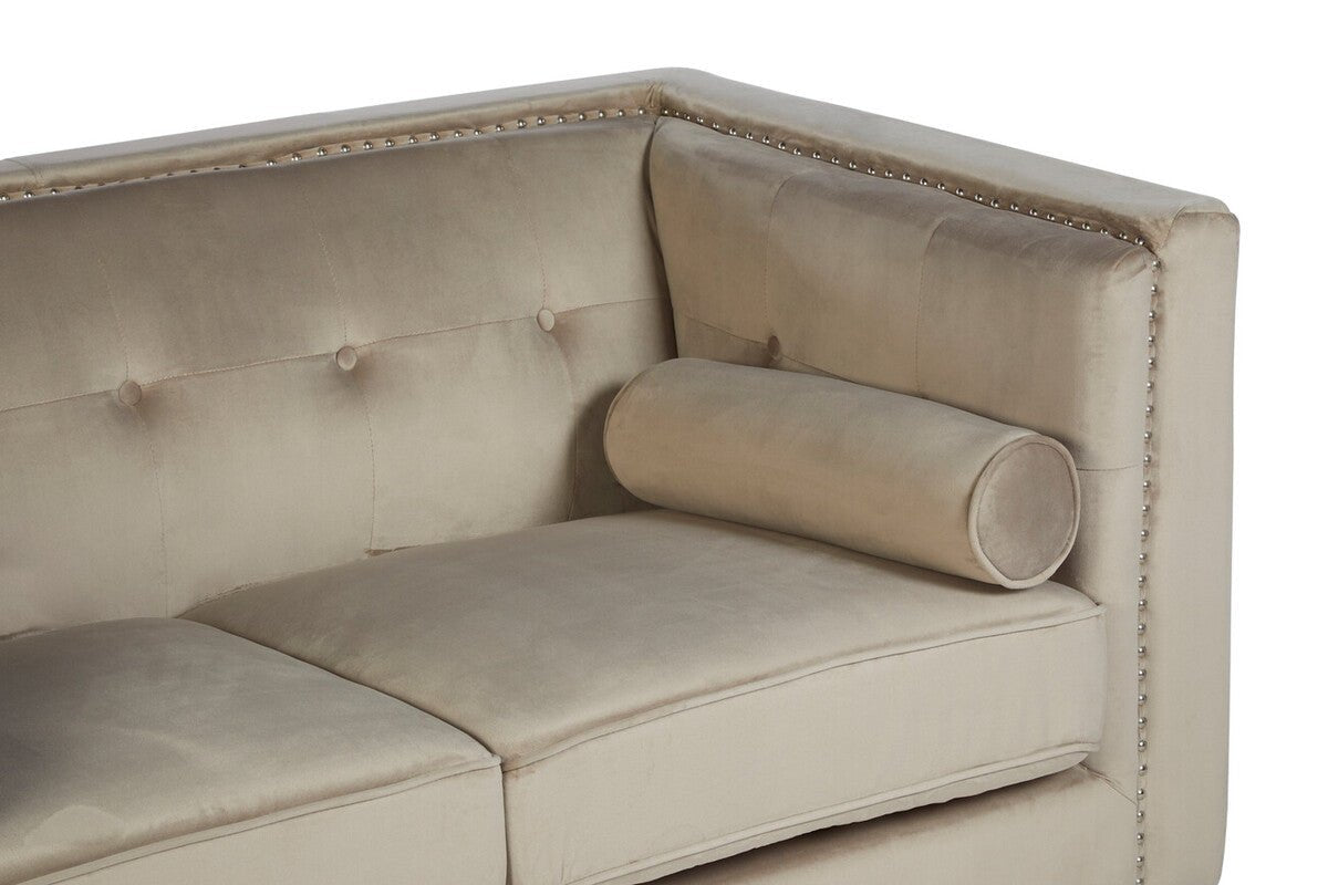 Felisa Two Seater Mink Velvet Sofa - Bargainia.com - 