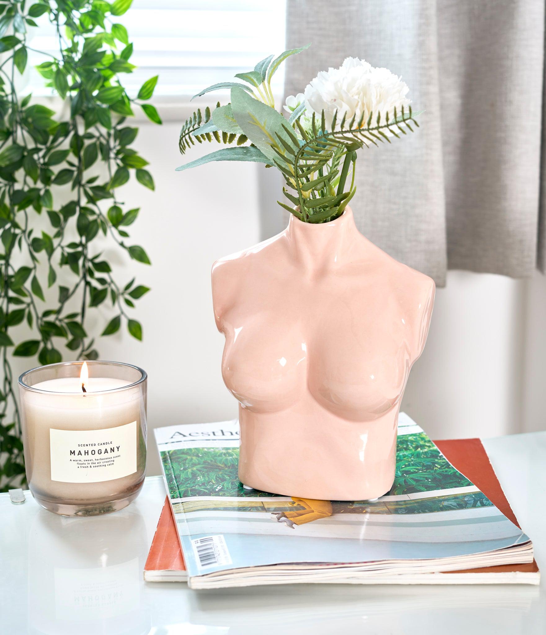 Female Silhouette Torso Vase - 20cm - Assorted Colours Vase Clearance