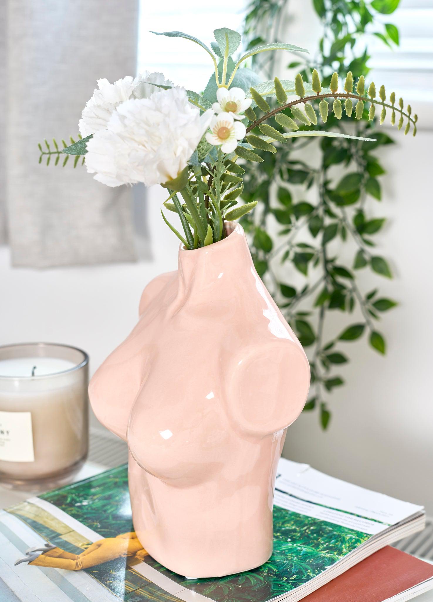 Female Silhouette Torso Vase - 20cm - Assorted Colours Vase Clearance