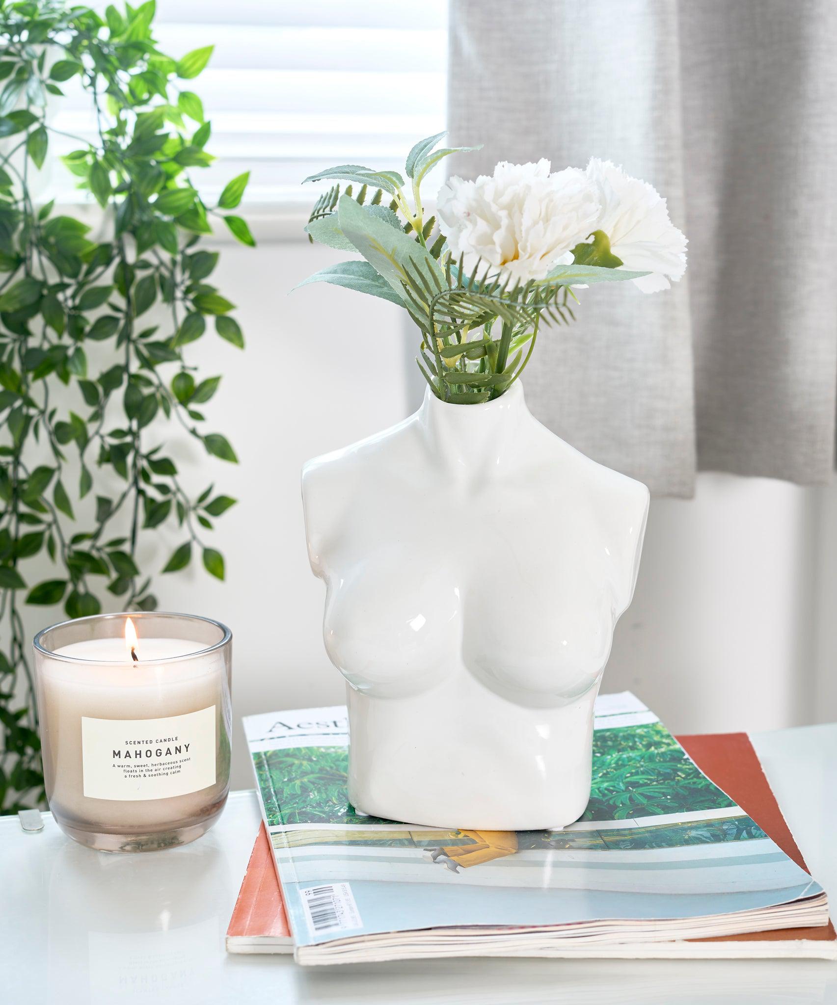 Female Silhouette Torso Vase - 20cm - Assorted Colours Vase Clearance