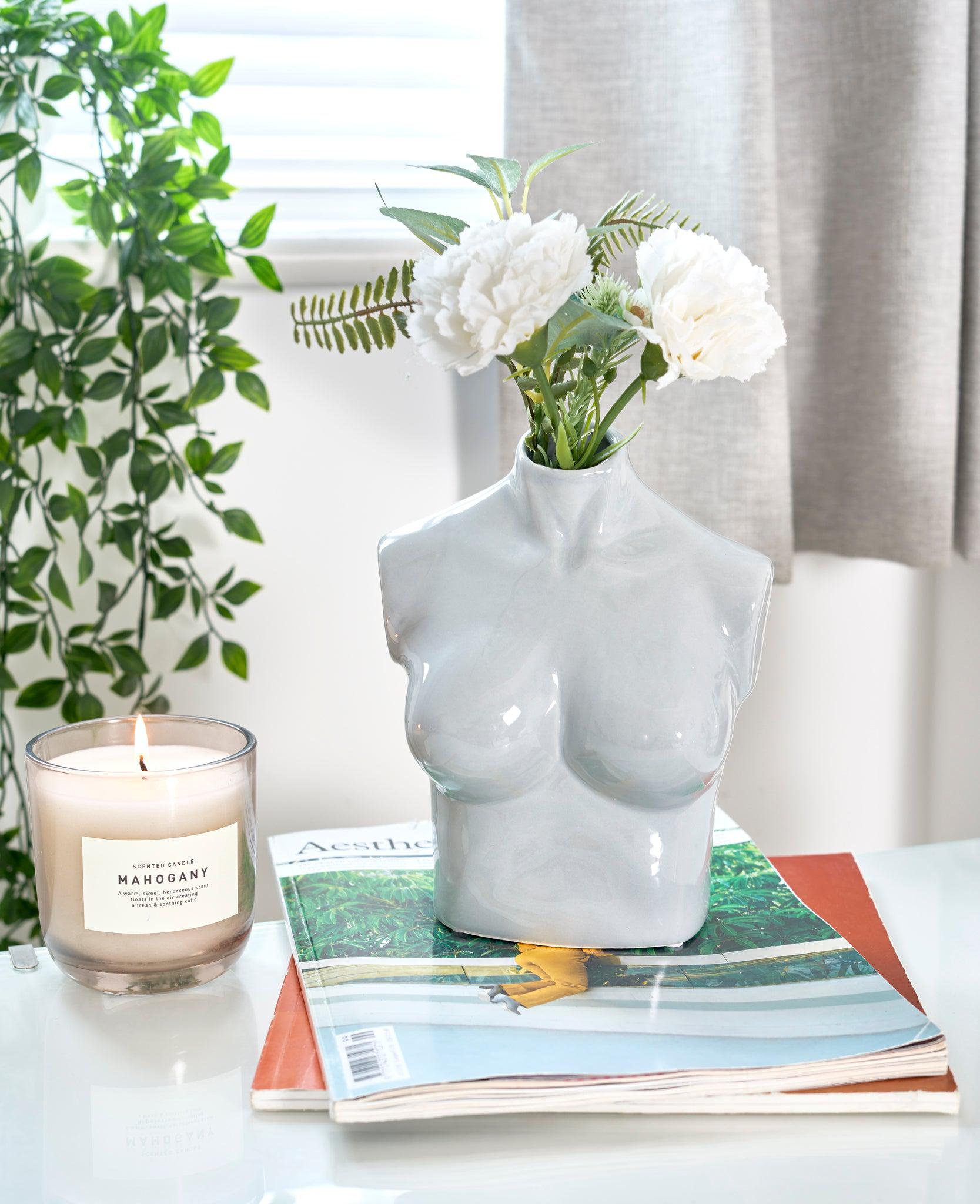 Female Silhouette Torso Vase - 20cm - Assorted Colours - Bargainia.com - 