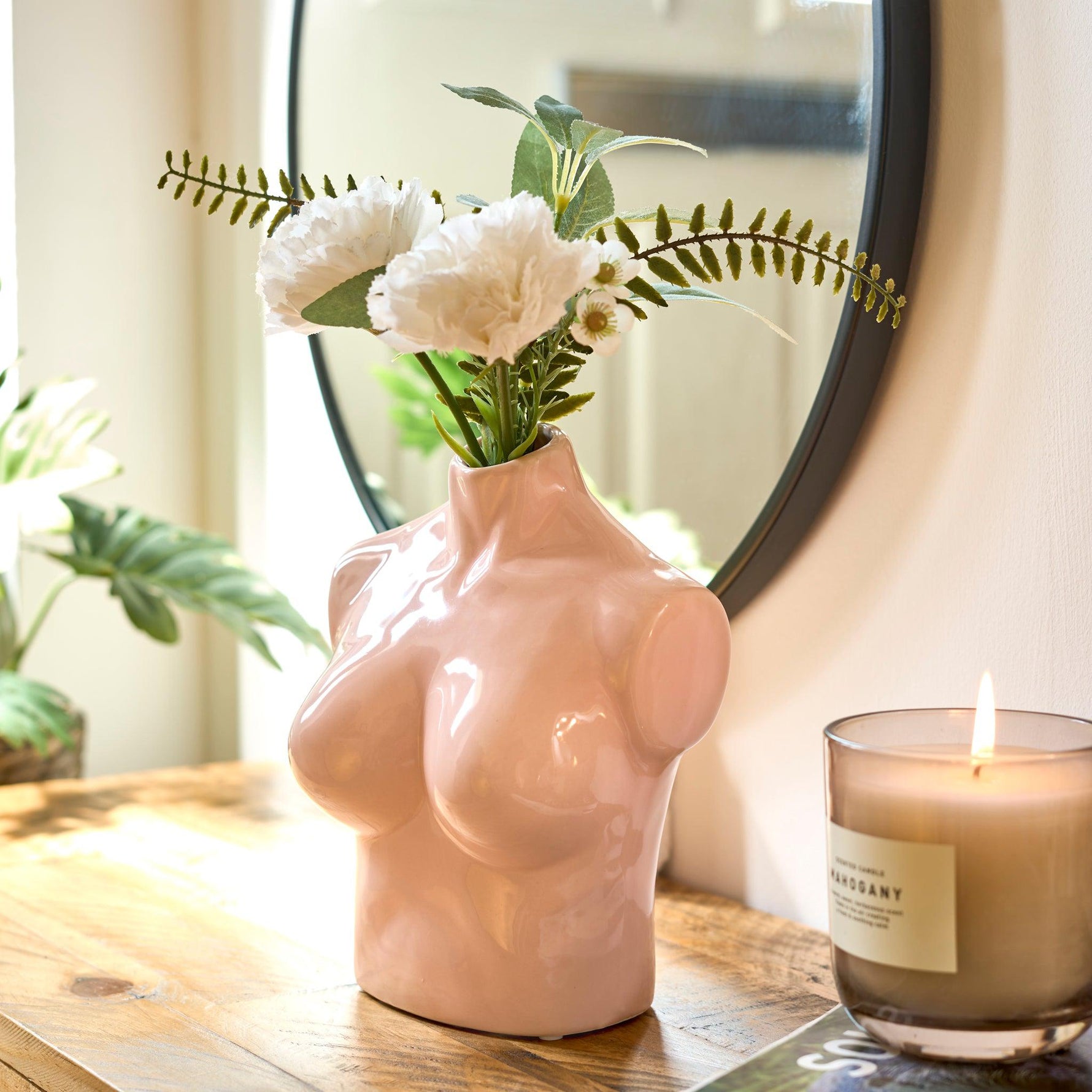 Female Silhouette Torso Vase - 20cm - Assorted Colours - Bargainia.com - 