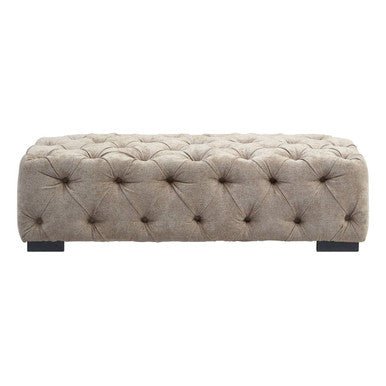Fenton Natural Fabric Tufted Rectangular Footstool - Bargainia.com - 5018705381770