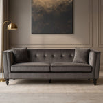 Ferris 3 Seat Grey Velvet Sofa - Bargainia.com - 