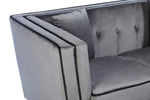 Ferris 3 Seat Grey Velvet Sofa - Bargainia.com - 