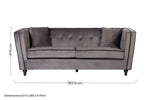 Ferris 3 Seat Grey Velvet Sofa - Bargainia.com - 