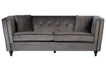 Ferris 3 Seat Grey Velvet Sofa - Bargainia.com - 