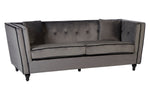 Ferris 3 Seat Grey Velvet Sofa - Bargainia.com - 