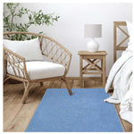 Fiji Sky Blue Washable Solid Shaggy Rug - Bargainia.com - 