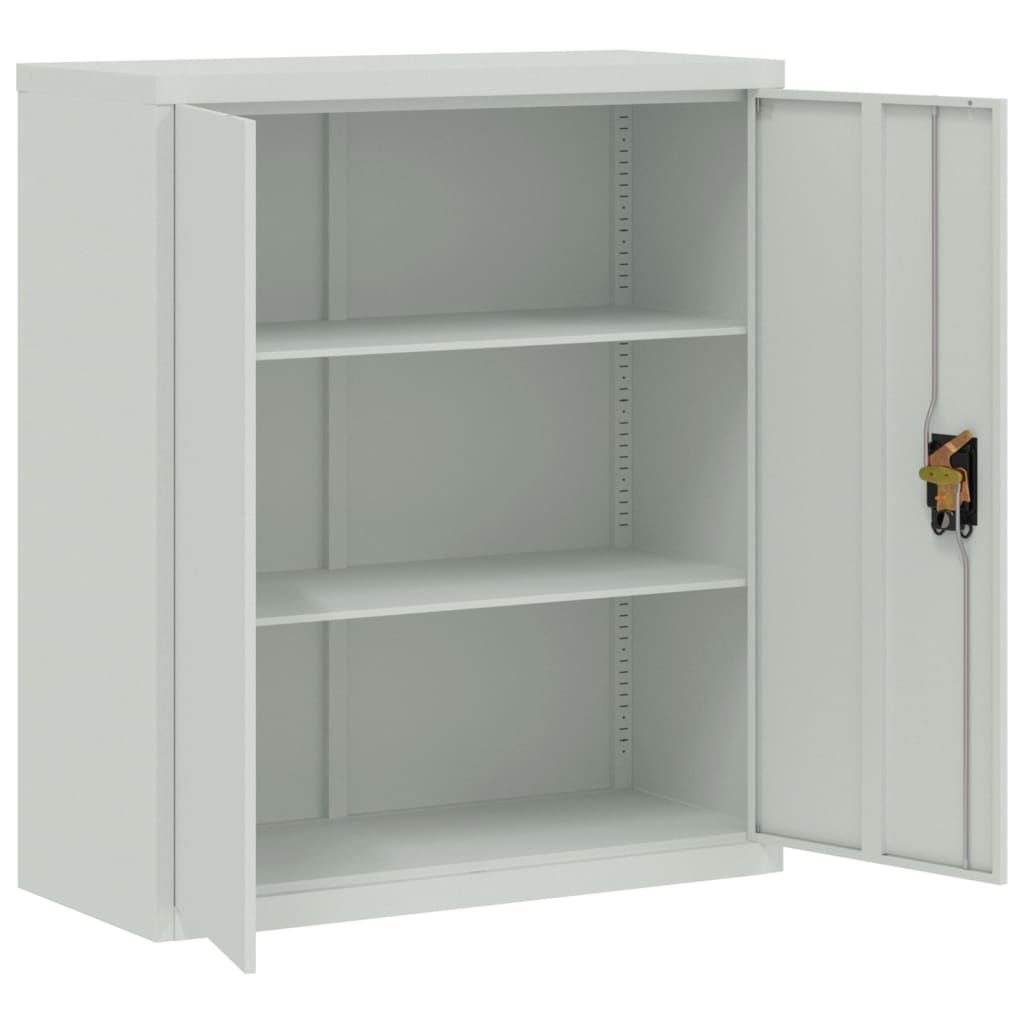 File Cabinet Light Grey 90x40x145 cm Steel - Bargainia.com - 