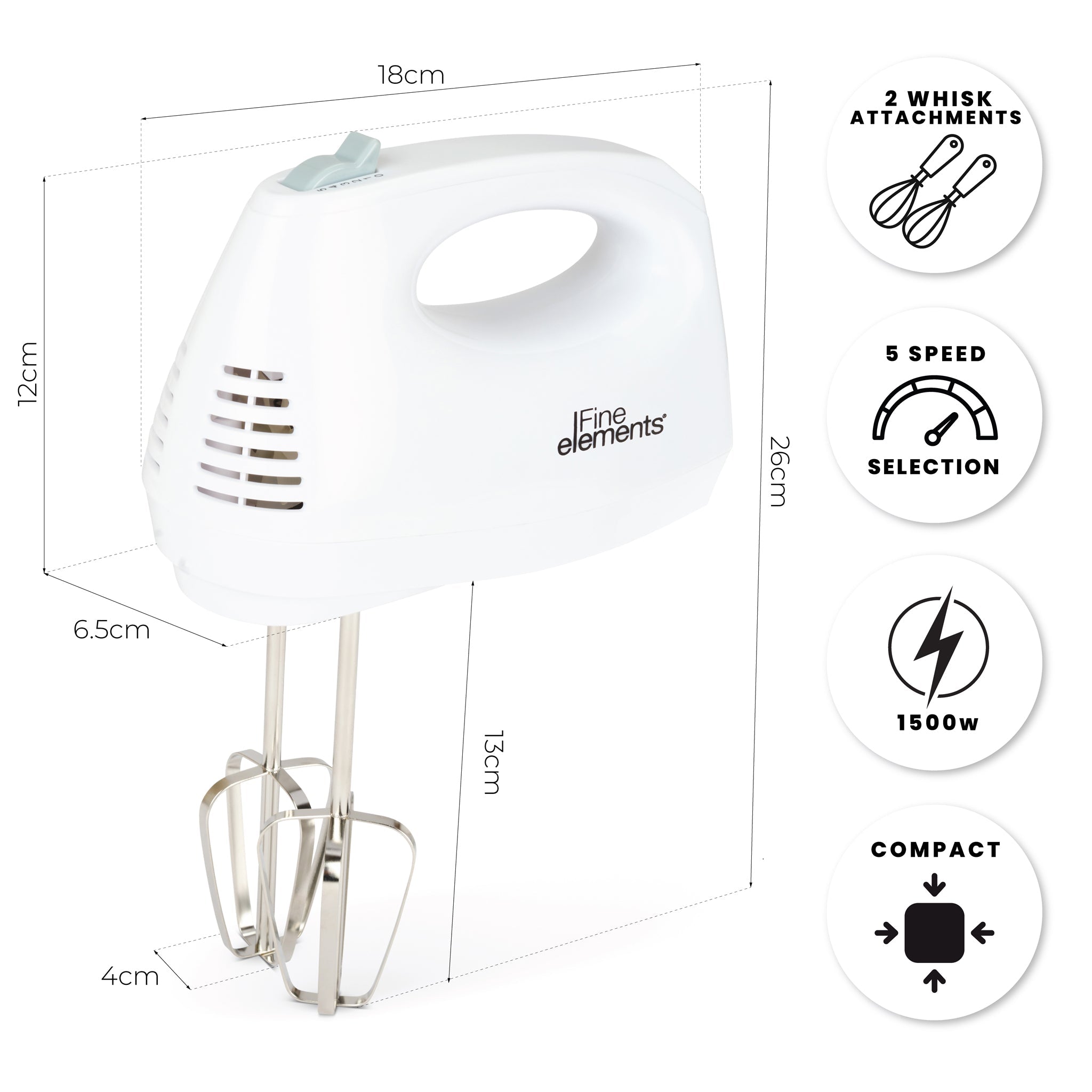Fine Elements 150W Hand Mixer Kitchen Tools & Utensils Clearance