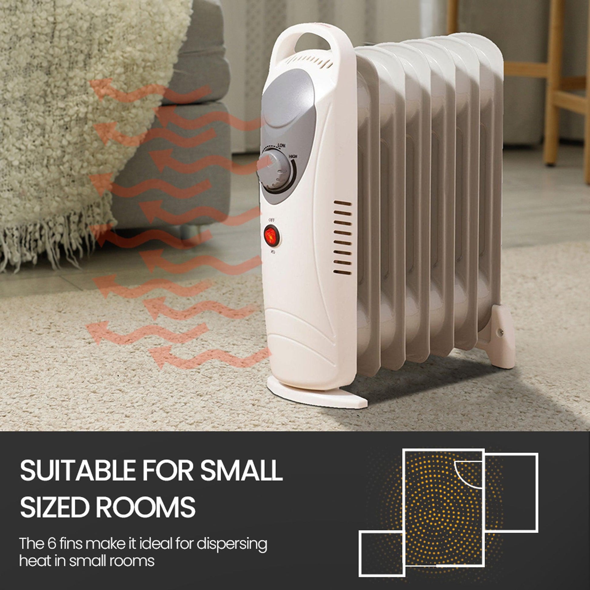 Fine Elements 800W Mini Oil Radiator Compact Size Personal