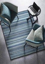 Fine Stripes Blue Wool Rug - Bargainia.com - 