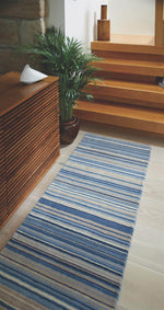 Fine Stripes Blue Wool Rug - Bargainia.com - 