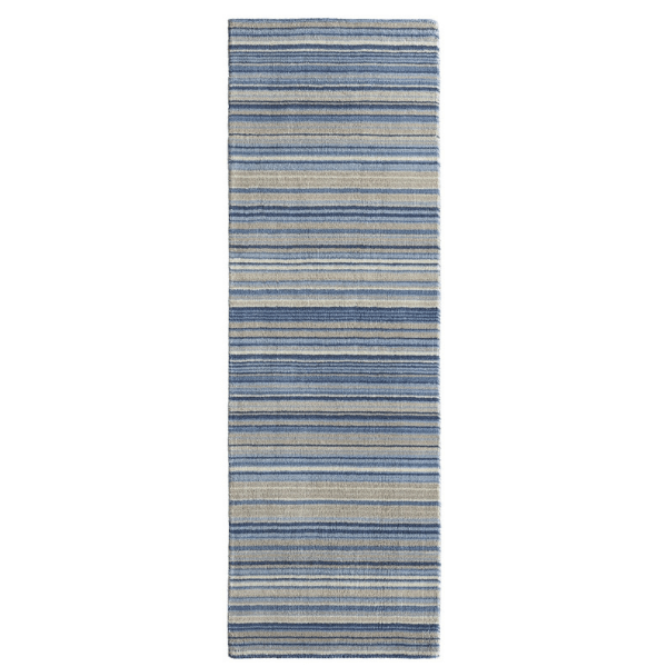 Fine Stripes Blue Wool Rug - Bargainia.com - 