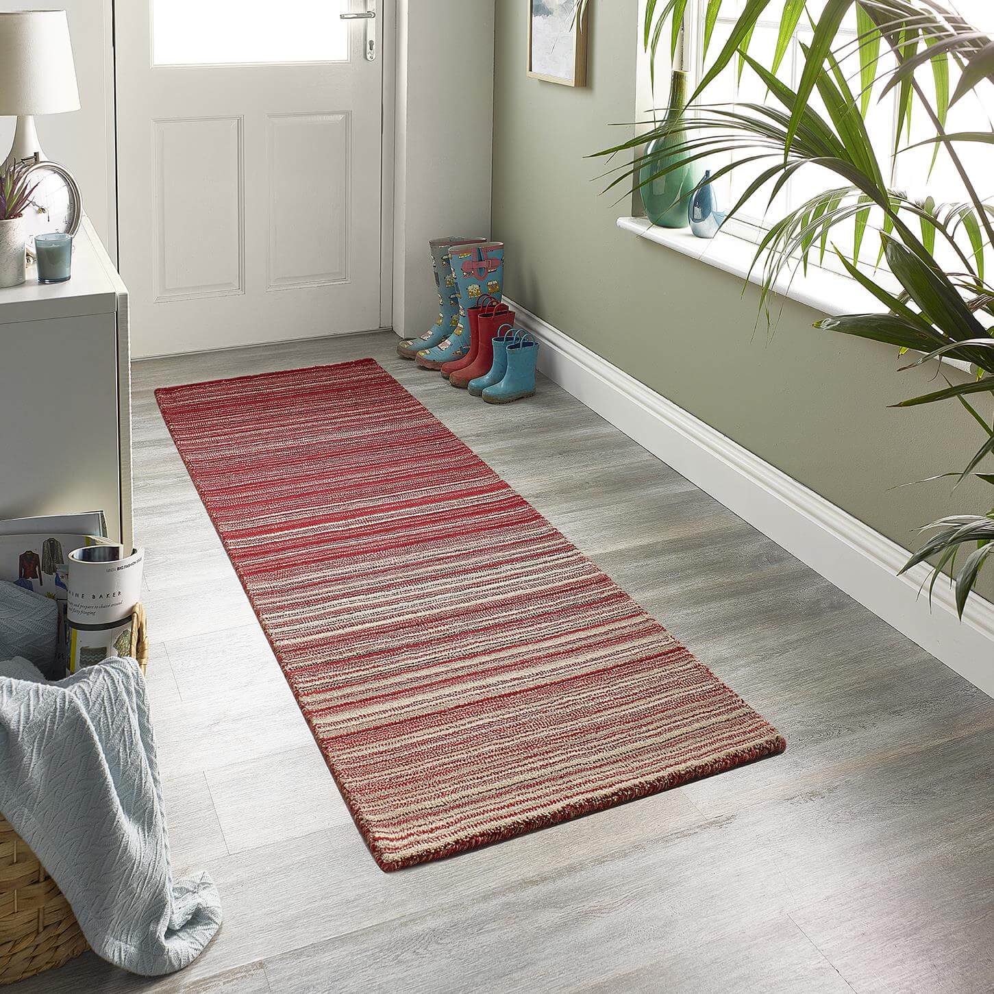 Fine Stripes Red Wool Rug - Bargainia.com - 