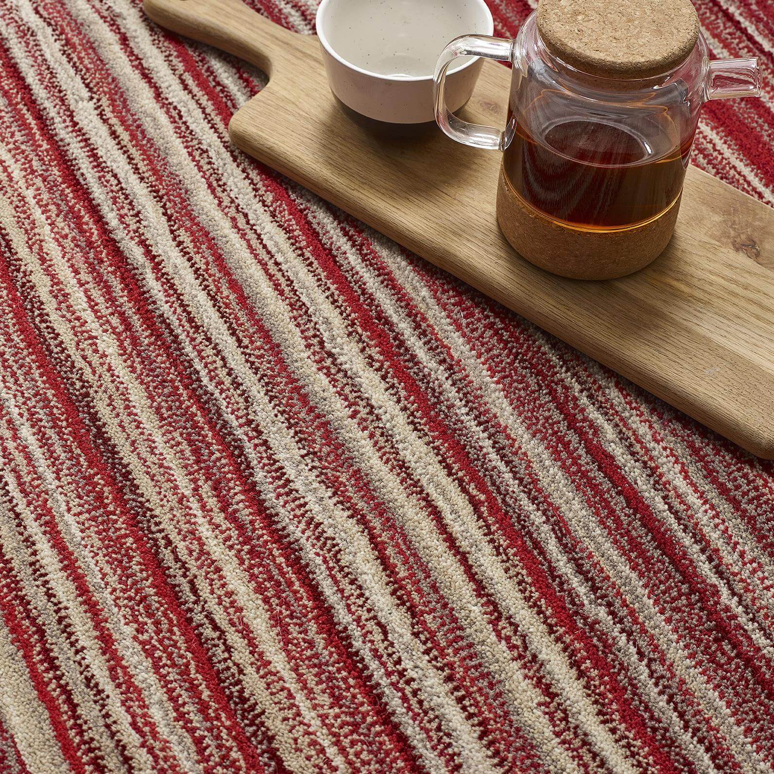 Fine Stripes Red Wool Rug - Bargainia.com - 