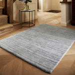 Fine Stripes Silver Grey Wool Rug - Bargainia.com - 