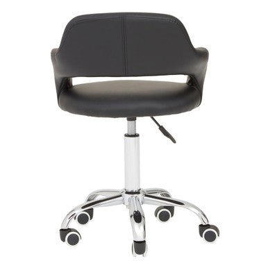 Fionna Black Home Office Chair with Curved Back - Bargainia.com - 5018705487380