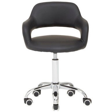 Fionna Black Home Office Chair with Curved Back - Bargainia.com - 5018705487380