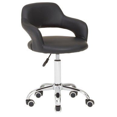 Fionna Black Home Office Chair with Curved Back - Bargainia.com - 5018705487380