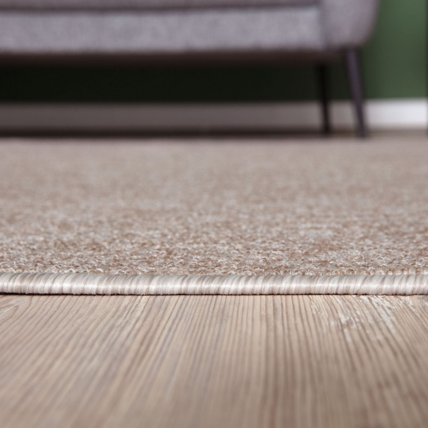 Flex Beige Low Pile Solid Rug - Bargainia.com - 