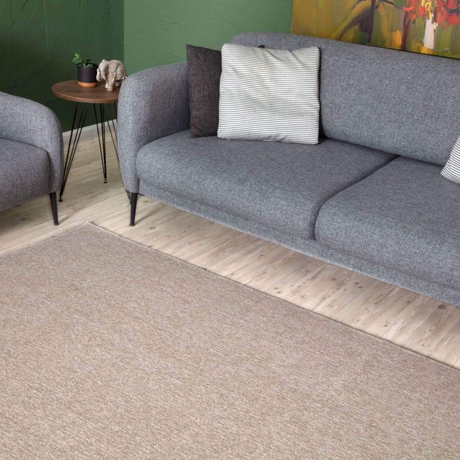 Flex Beige Low Pile Solid Rug - Bargainia.com - 5056584505009 - 3361