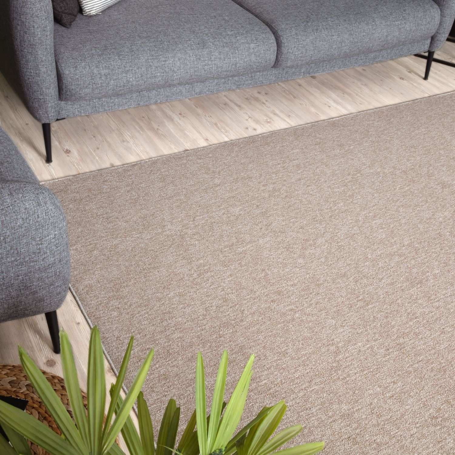 Flex Beige Low Pile Solid Rug - Bargainia.com - 
