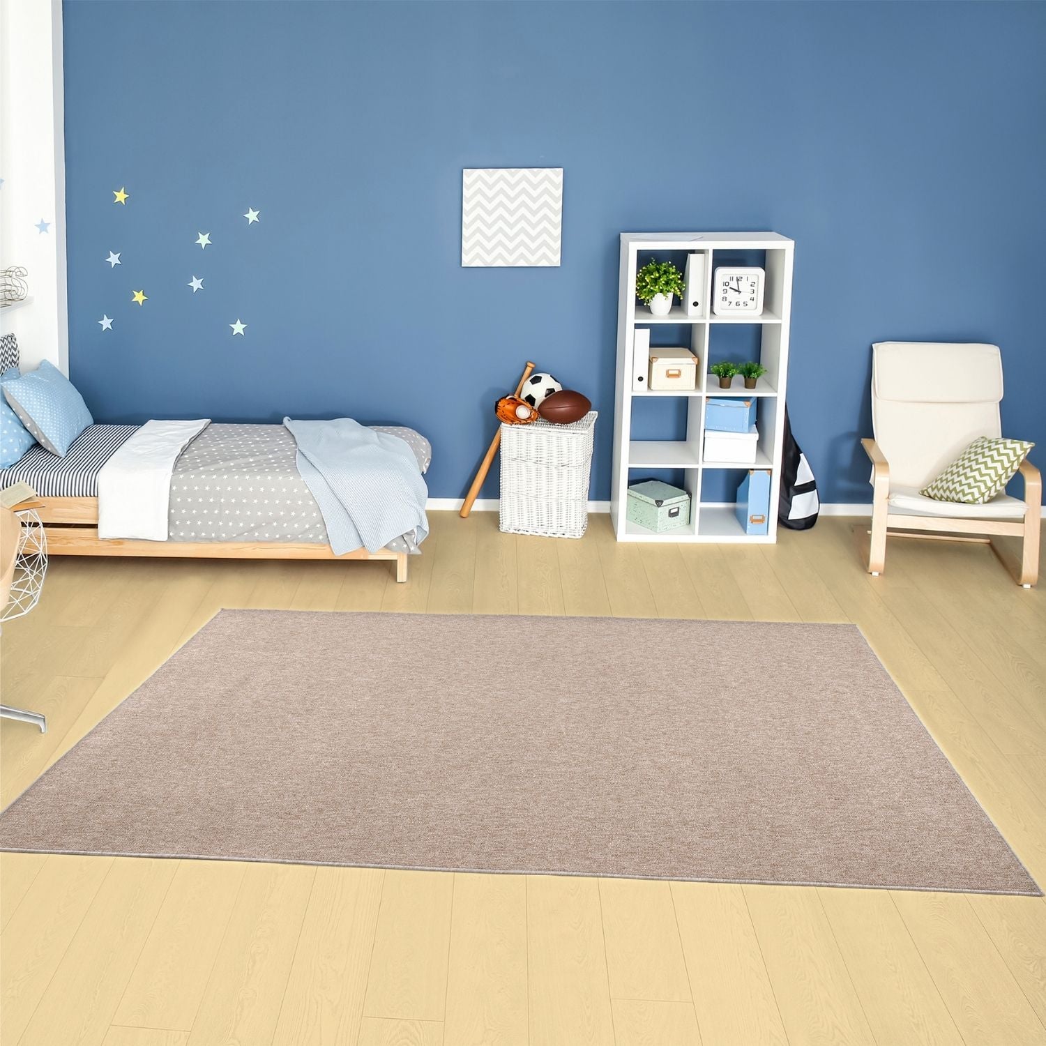 Flex Beige Low Pile Solid Rug - Bargainia.com - 