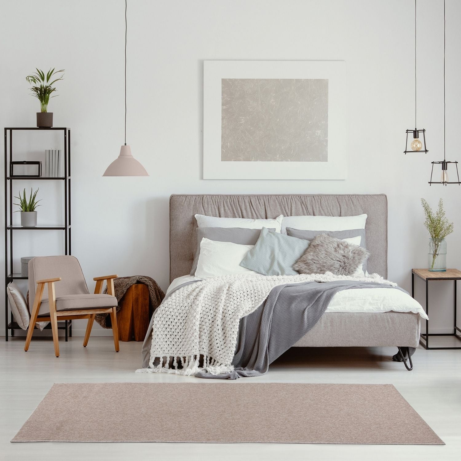 Flex Beige Low Pile Solid Rug - Bargainia.com - 