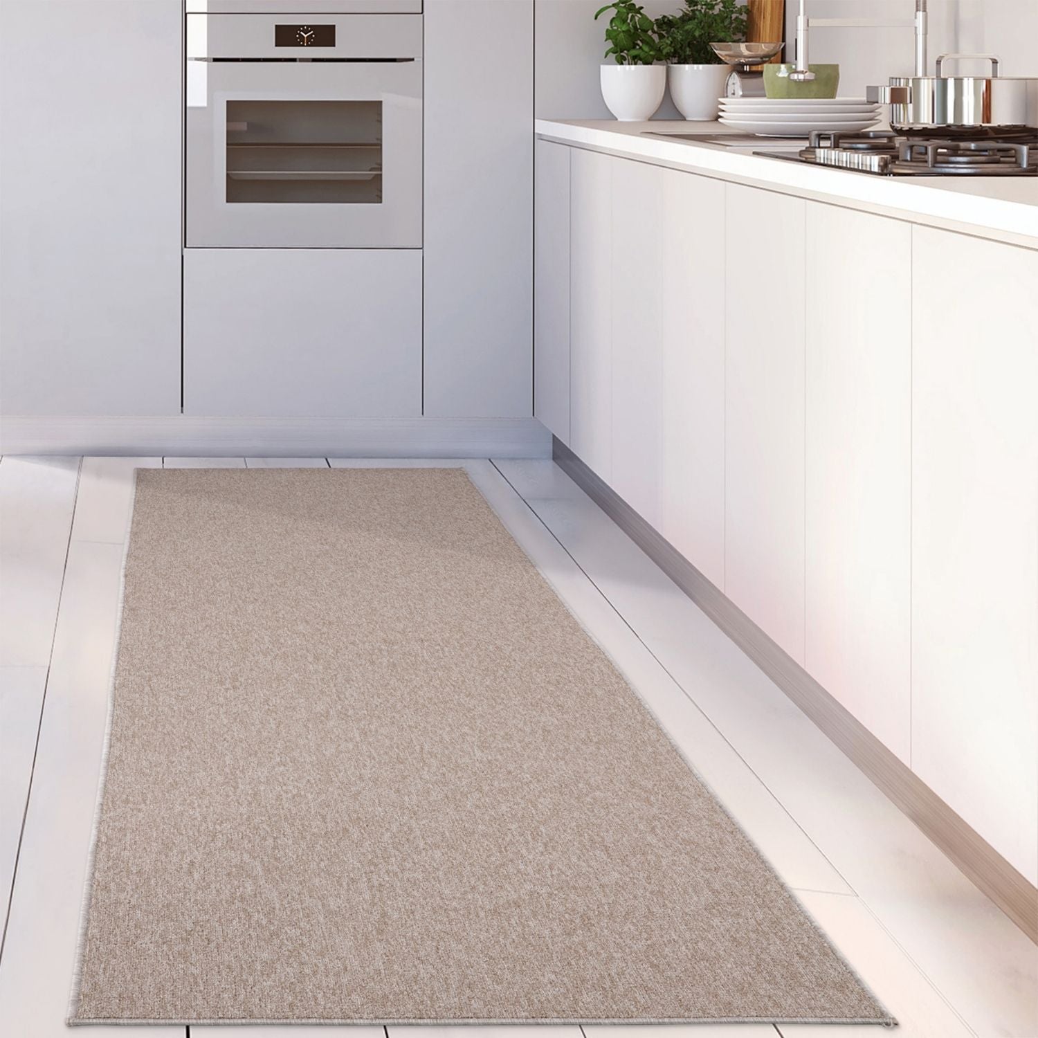 Flex Beige Low Pile Solid Rug - Bargainia.com - 5056584505108 - 3363