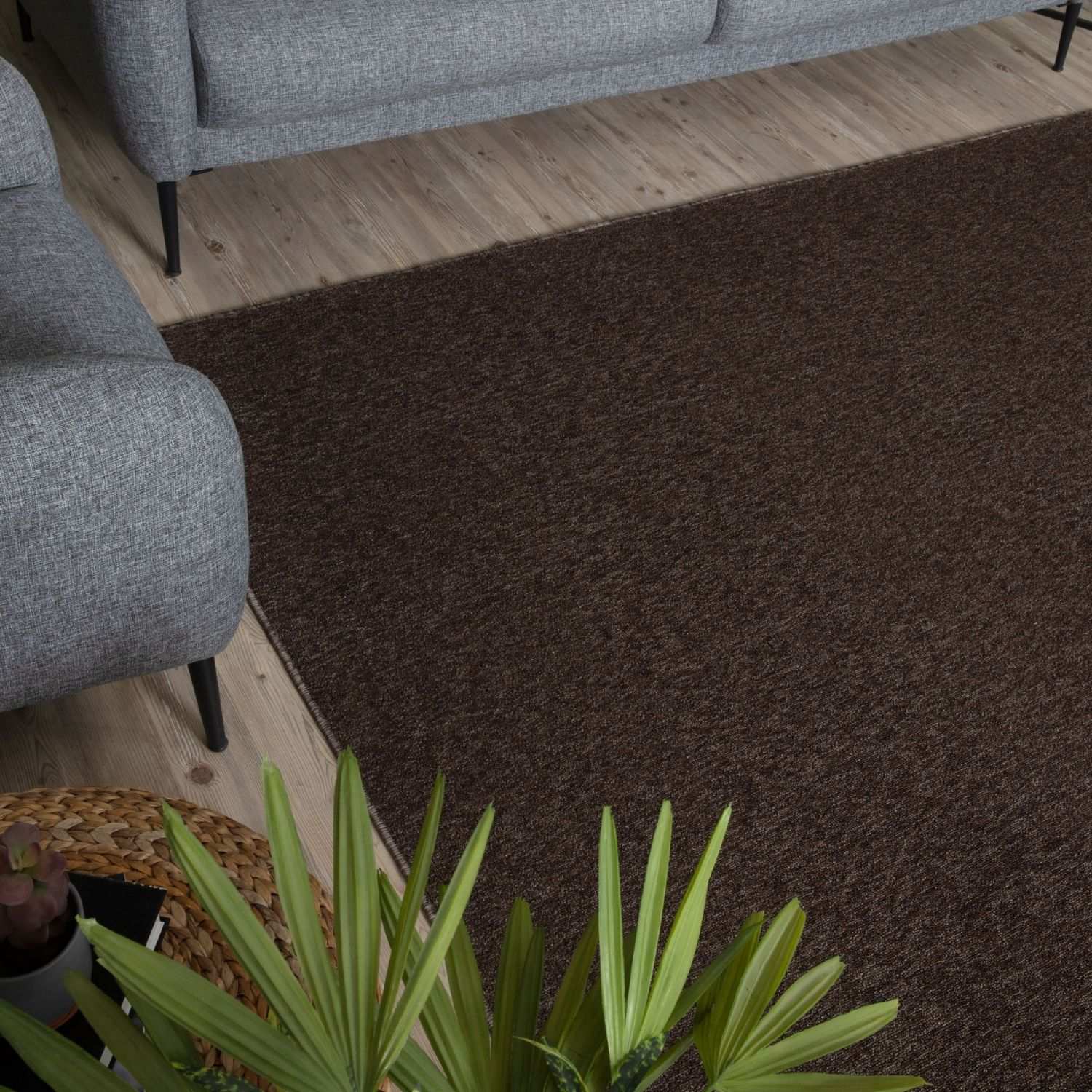 Flex Brown Low Pile Solid Rug - Bargainia.com - 5056584505016 - 3368