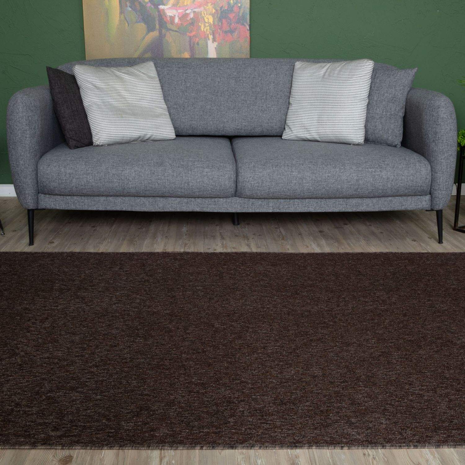 Flex Brown Low Pile Solid Rug - Bargainia.com - 5056584505016 - 3368