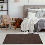 Flex Brown Low Pile Solid Rug - Bargainia.com - 