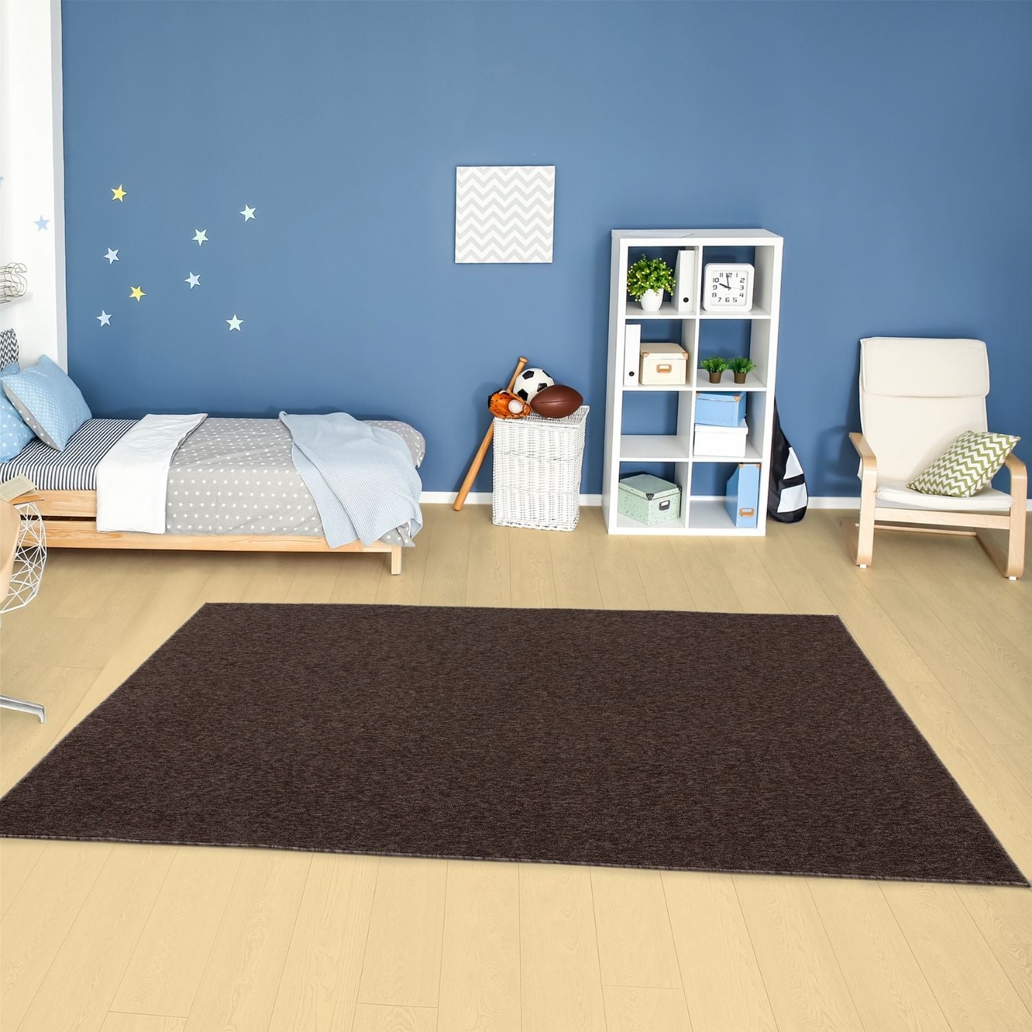 Flex Brown Low Pile Solid Rug - Bargainia.com - 