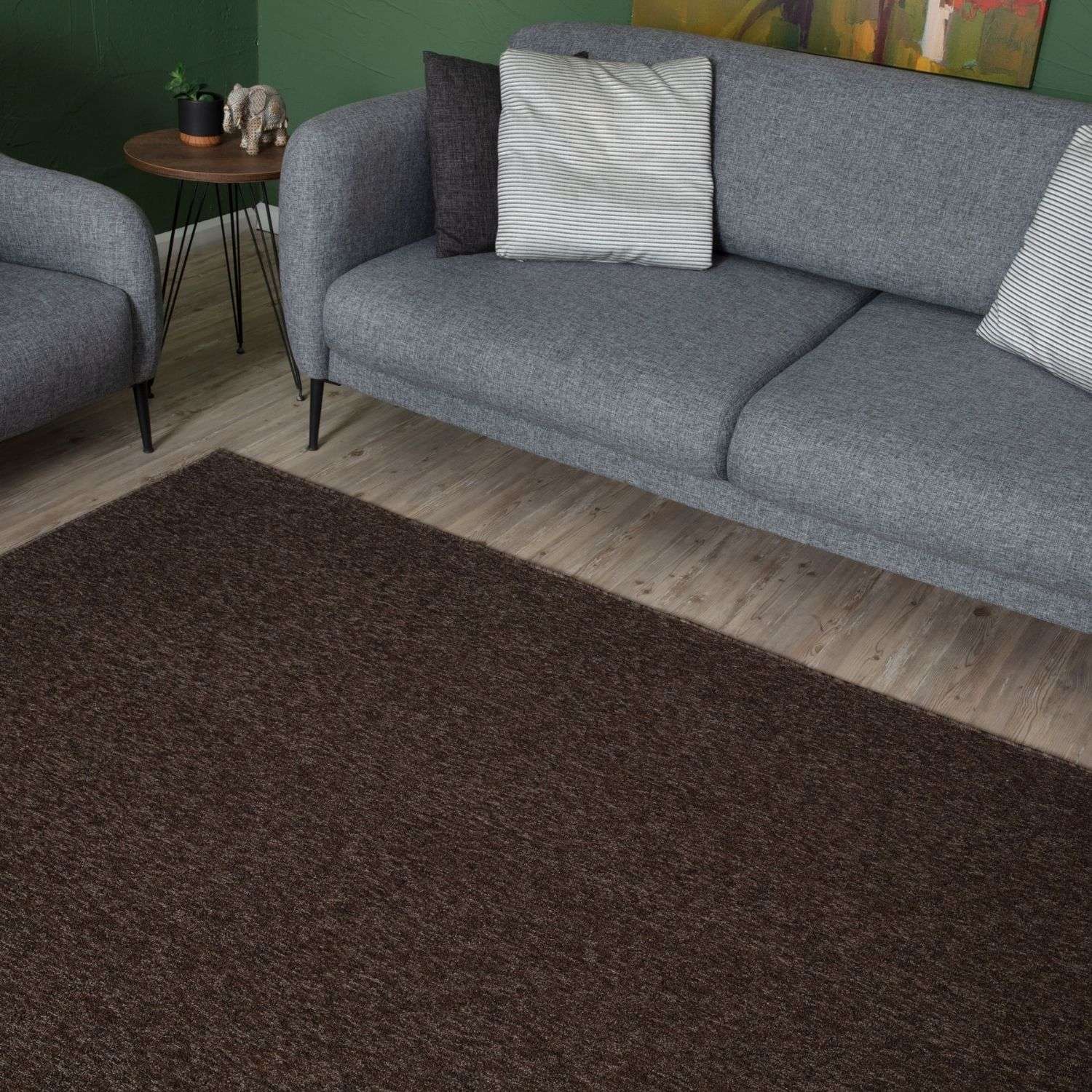 Flex Brown Low Pile Solid Rug - Bargainia.com - 5056584505016 - 3368