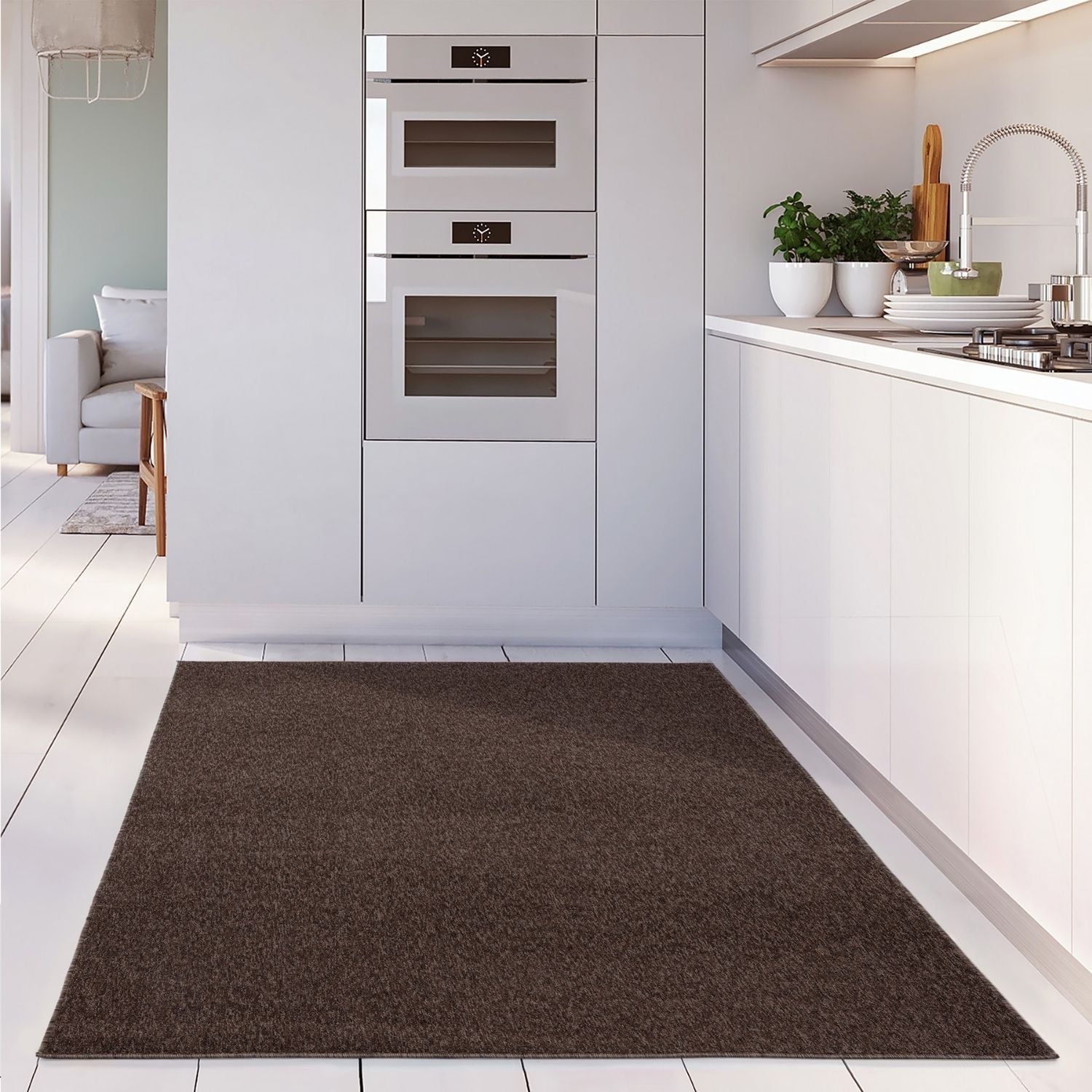 Flex Brown Low Pile Solid Rug - Bargainia.com - 5056584505016 - 3368