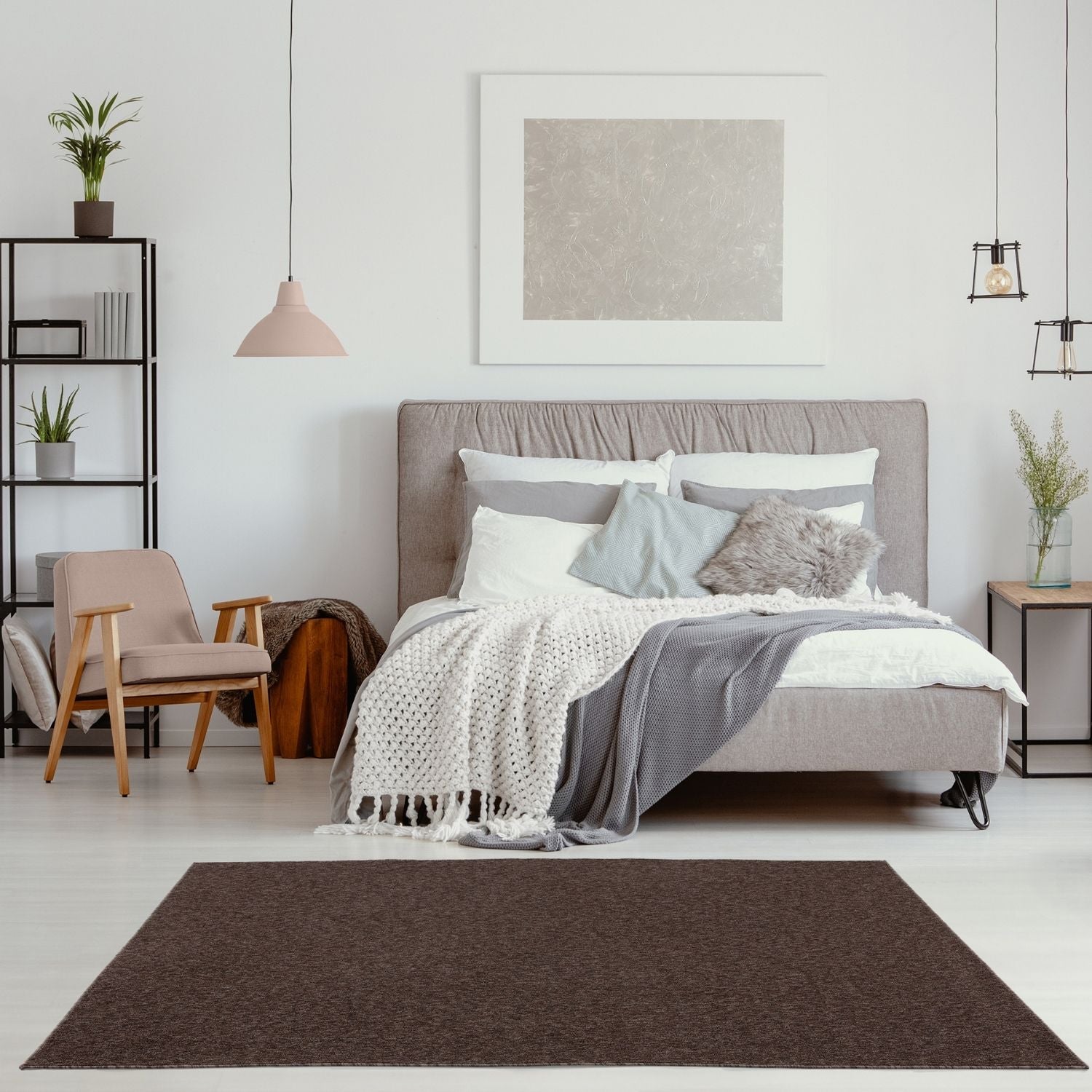 Flex Brown Low Pile Solid Rug - Bargainia.com - 5056584505061 - 3369