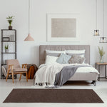 Flex Brown Low Pile Solid Rug - Bargainia.com - 