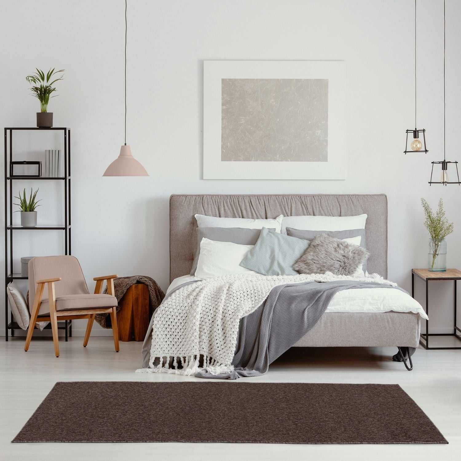 Flex Brown Low Pile Solid Rug - Bargainia.com - 5056584505115 - 3370