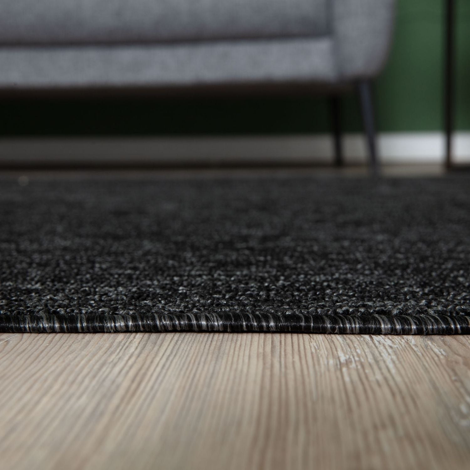 Flex Dark Grey Low Pile Solid Rug - Bargainia.com - 