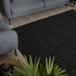Flex Dark Grey Low Pile Solid Rug - Bargainia.com - 