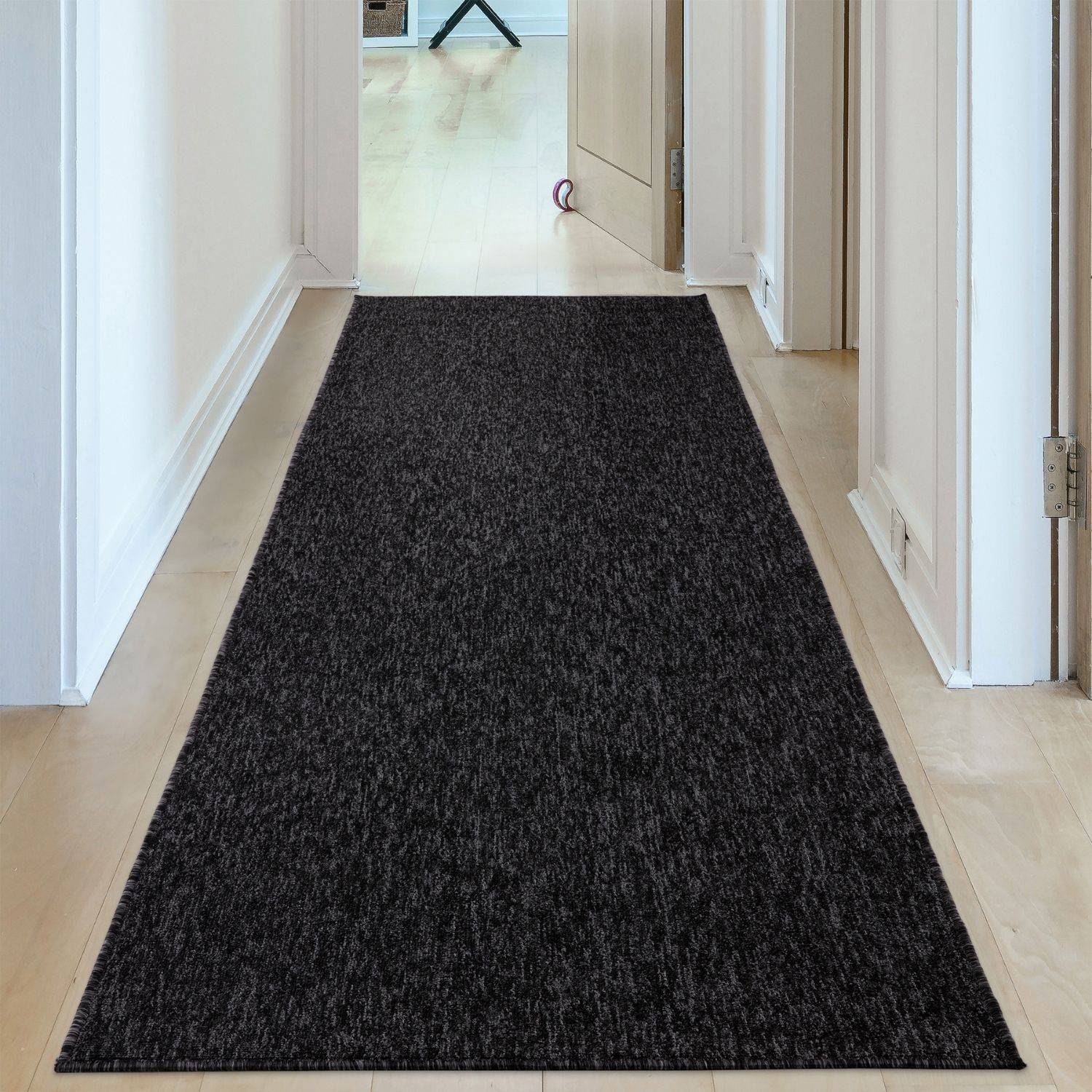 Flex Dark Grey Low Pile Solid Rug - Bargainia.com - 5056584505092 - 3356