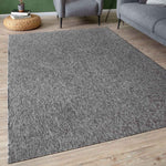 Flex Grey Low Pile Solid Rug - Bargainia.com - 
