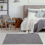 Flex Grey Low Pile Solid Rug - Bargainia.com - 