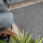 Flex Grey Low Pile Solid Rug - Bargainia.com - 