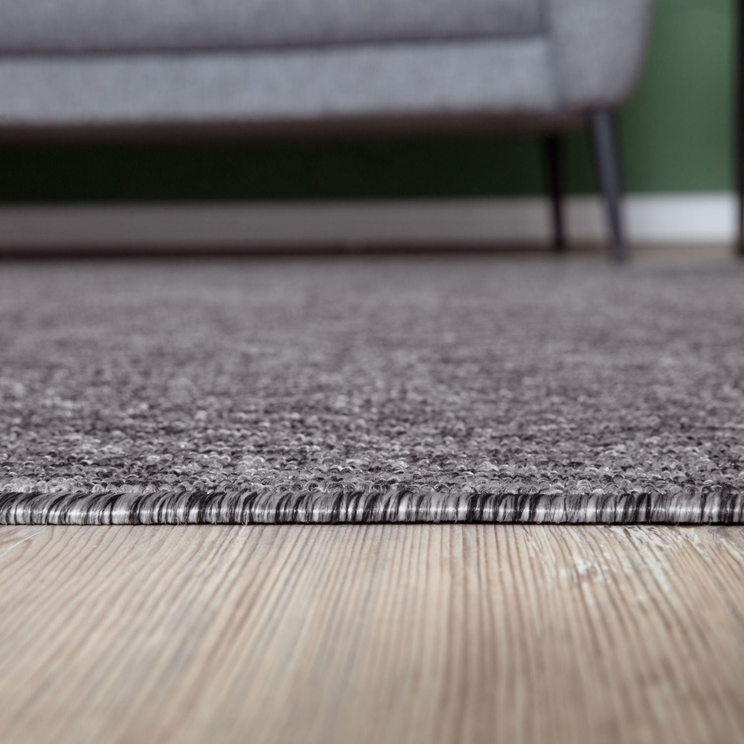 Flex Grey Low Pile Solid Rug - Bargainia.com - 