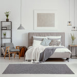 Flex Grey Low Pile Solid Rug - Bargainia.com - 