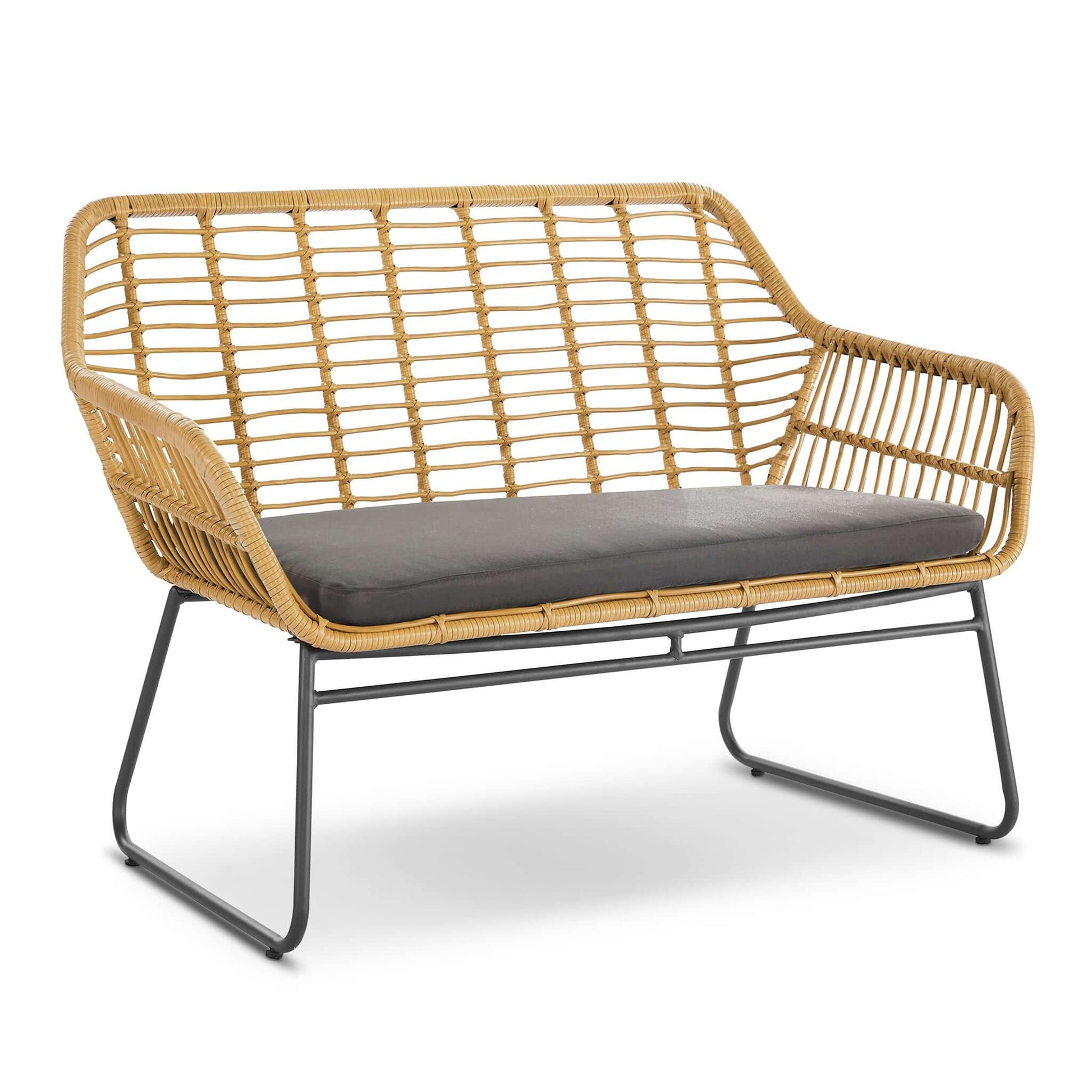 Florence Wicker PE Rattan Garden Outdoor Sofa, Table & Chairs 4 Piece Set Clearance